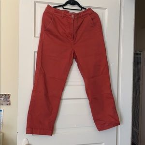 Everlane straight-leg crop in faded red
